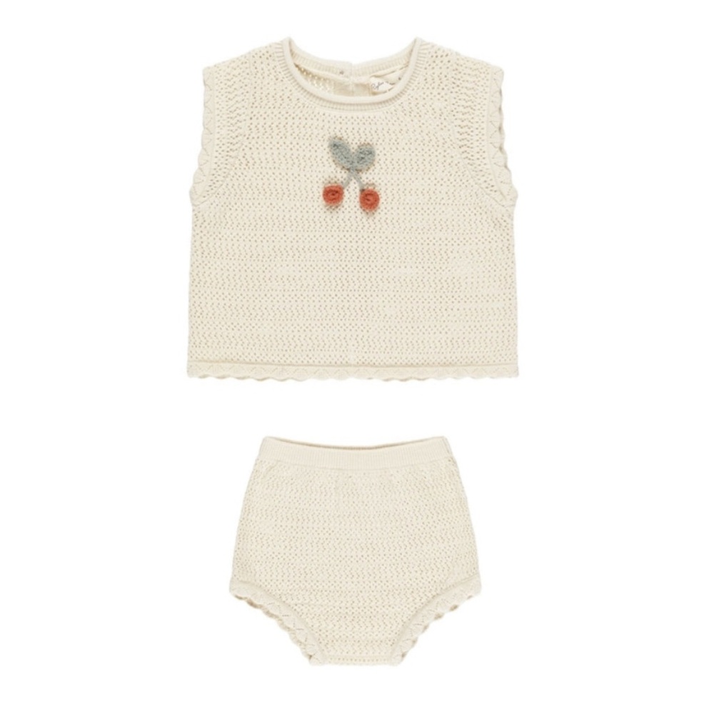 Rylee + Cru Cream Knit scallop set